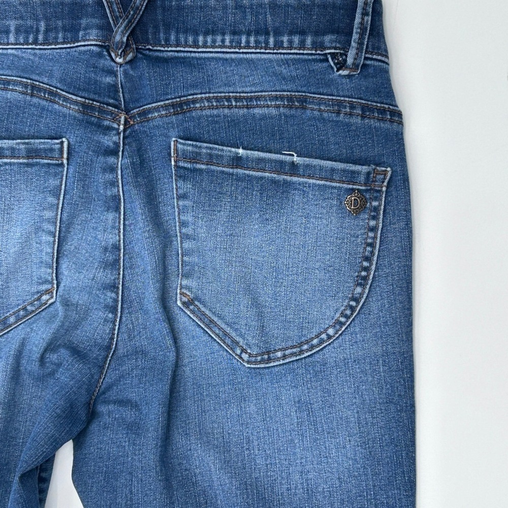 Democracy Ab Solution Skinny Crop Jeans Size 4 Distressed Raw Hem Sculpting - Picture 7 of 8